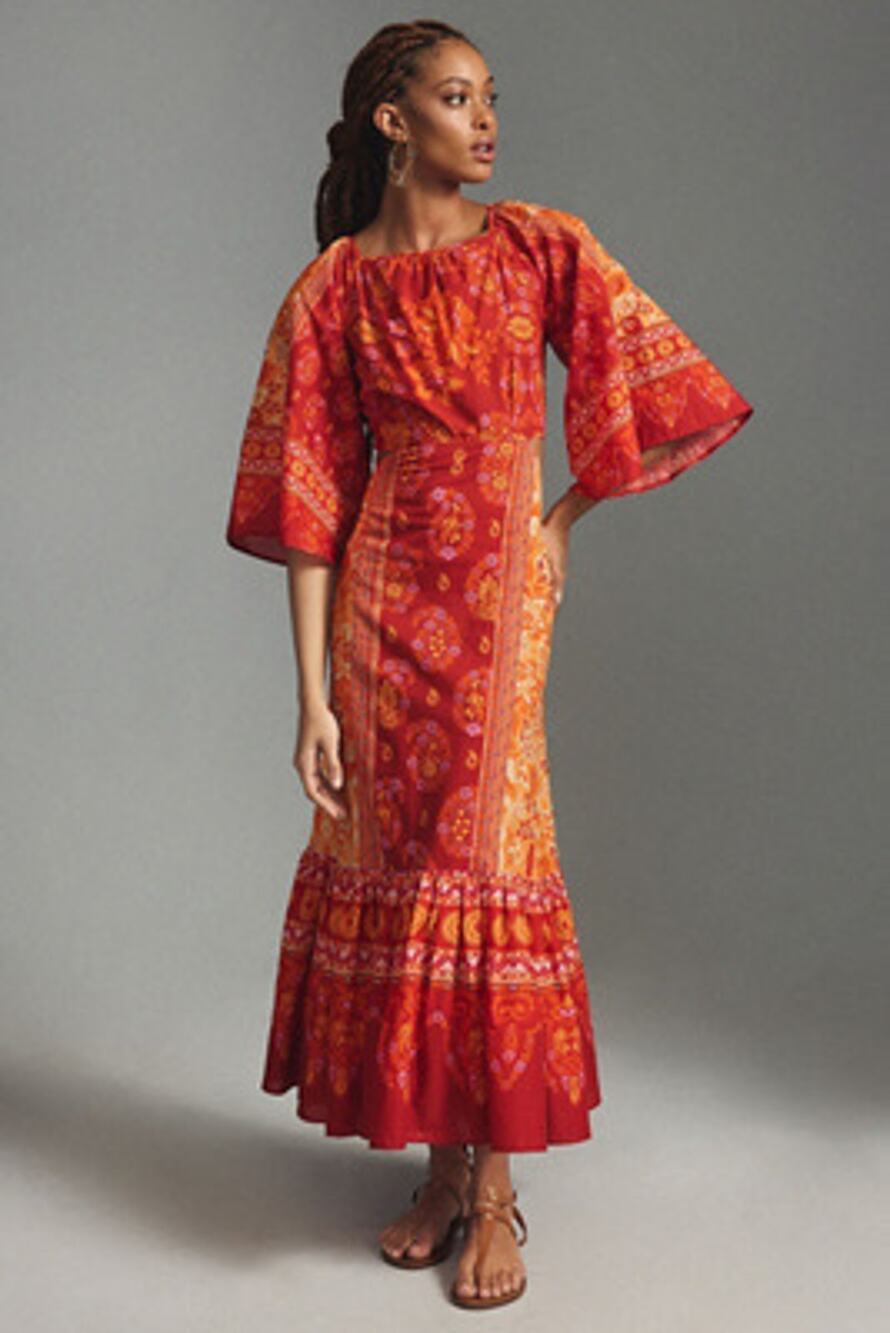FARM Rio Antropologie Combuco Cutout Maxi Dress Sz S $230